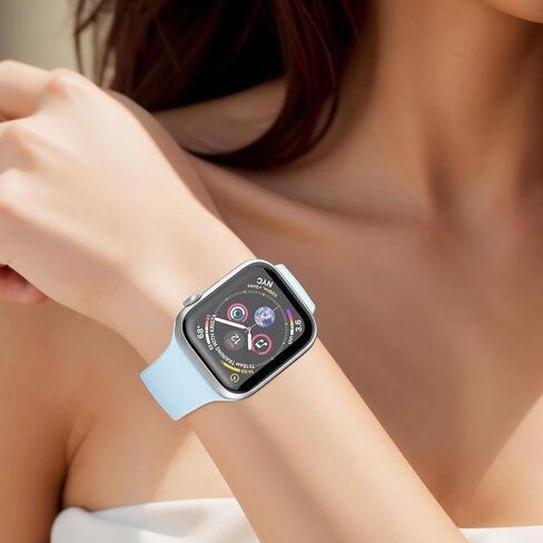 Sport Band Compatible with Apple Watch Bands 40mm 38mm 41mm 42mm 44mm 45mm 49mm Women Men,Soft Silicone Waterproof Replacement Strap for iWatch Bands Series 10 9 8 7 6 5 4 3 2 1 SE Ultra in Kuwait