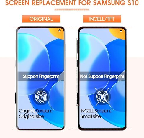 incell for Samsung Galaxy S10 Screen Replace for Samsung S10 LCD Display SM-G973F G973U G973W LCD Digitizer Touch Part مع إطار (بدون بصمة) in Saudi Arabia