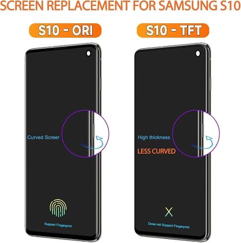 incell for Samsung Galaxy S10 Screen Replace for Samsung S10 LCD Display SM-G973F G973U G973W LCD Digitizer Touch Part مع إطار (بدون بصمة) in Saudi Arabia