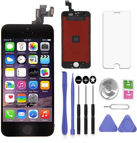 استبدال الشاشة لـ iPhone 5C Black 4.0 بوصة مع سماعة الأذن والكاميرا الكاملة التجميع 3D Touch LCD Display Displizer Praption بديل مع مجموعة أدوات الإصلاح ، واقي الشاشة in Saudi Arabia