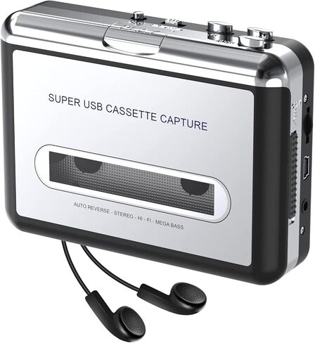 مشغل شريط كاسيت USB ، محول محمول إلى MP3 ، التقاط موسيقى الصوت إلى الكمبيوتر ، متوافق مع الكمبيوتر المحمول والكمبيوتر الشخصي in Saudi Arabia