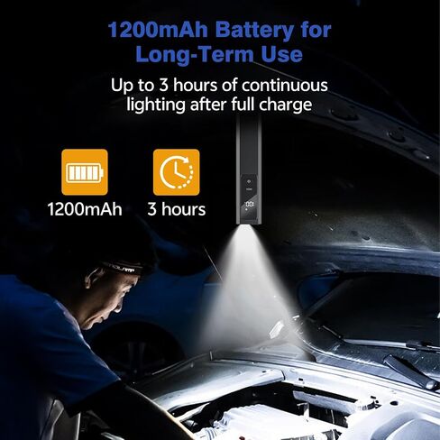 EDC Flashlight 4 in1 Magnetic Flashlight High Lumens Work Light with Green Beam & UV & Warning Light Combo EDC Flashlight Rechargeable LT-010 (Black) in Kuwait