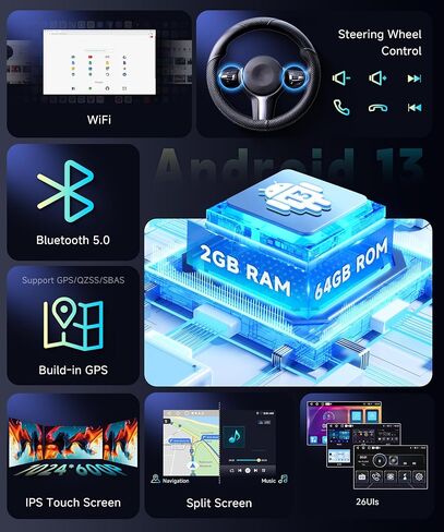 DSP Android 13 Radio for Honda Accord 2.4L 2013-2015 ، 【8Core 6GB+128GB】 CAR STEREO 5.0BLUETOOTH in Kuwait