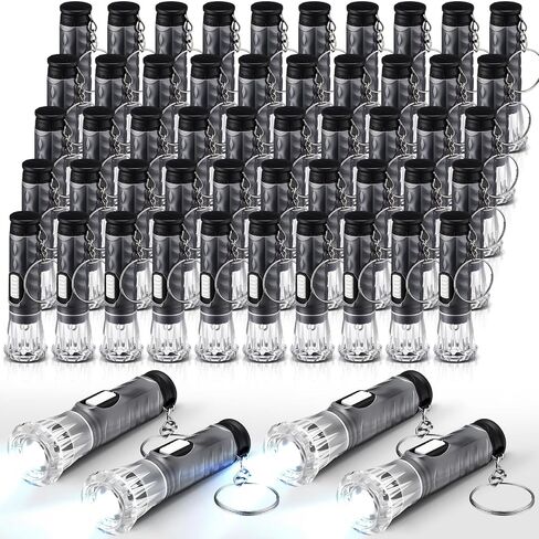 Jexine 50 PCS Mini Flashlike -keychains مع الحبل البلاستيكي المحمول سلاسل مفاتيح LED LED صغيرة لقراءة ليلا القراءة في حالات الطوارئ حفلات التخييم الحفلات (أسود) in Kuwait