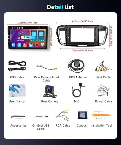 DSP Android 13 Radio for Honda Accord 2.4L 2013-2015 ، 【8Core 6GB+128GB】 CAR STEREO 5.0BLUETOOTH in Kuwait