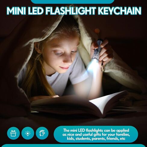 Jexine 50 PCS Mini Flashlike -keychains مع الحبل البلاستيكي المحمول سلاسل مفاتيح LED LED صغيرة لقراءة ليلا القراءة في حالات الطوارئ حفلات التخييم الحفلات (أسود) in Kuwait