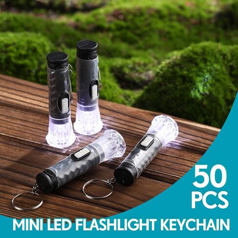 Jexine 50 PCS Mini Flashlike -keychains مع الحبل البلاستيكي المحمول سلاسل مفاتيح LED LED صغيرة لقراءة ليلا القراءة في حالات الطوارئ حفلات التخييم الحفلات (أسود) in Kuwait