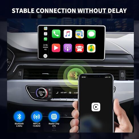 محول CarPlay اللاسلكي - Carplay Wireles Dongle Plug & Play Seamless Fast Response Connection for Apple iPhone iOS 10+ & Cars from 2017+ in Kuwait