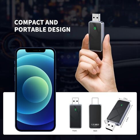 محول CarPlay اللاسلكي - Carplay Wireles Dongle Plug & Play Seamless Fast Response Connection for Apple iPhone iOS 10+ & Cars from 2017+ in Kuwait