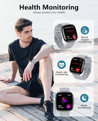 Smart Watch for Women, 1.72" Super Retina HD Display, Fitness Watch with with Sleep Stress, 24/7 Heart Rate HRV Spo2 Monitor, 135 Sports Modes Fitness Tracker, Waterproof Square Watch for Android iOS in Saudi Arabia