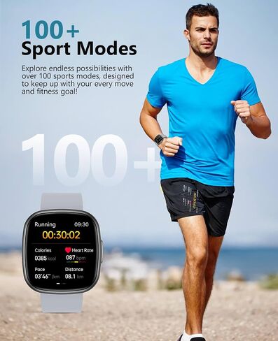 Smart Watch for Women, 1.72" Super Retina HD Display, Fitness Watch with with Sleep Stress, 24/7 Heart Rate HRV Spo2 Monitor, 135 Sports Modes Fitness Tracker, Waterproof Square Watch for Android iOS in Saudi Arabia