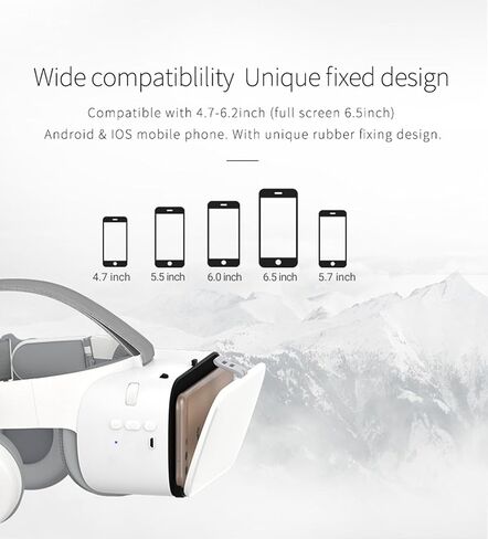 VR Virtual Reality Headset ، 3D VR Set VR Glasses Kit W/Remote للبالغين والأطفال يلعبون ألعاب الفيديو ثلاثية الأبعاد ، VR Goggles متوافقة مع iPhone 16 15 14 13 12 Pro Samsung Galaxy S22 S21 etc ، وايت ، أبيض in Saudi Arabia