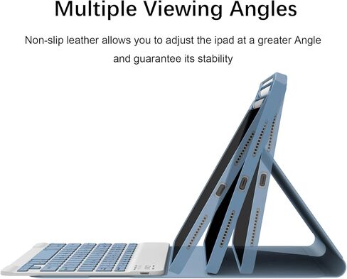 حالة لوحة المفاتيح لـ iPad Air 13 Inch (2024 M2) ، Pro 12.9 6th Gen 2022 [لوحة مفاتيح لاسلكية قابلة للفصل المغناطيسية] Flip Stand Case مع حامل قلم رصاص لـ iPad Pro 12.9 5th/4th 2021/2020 ، Blue in Kuwait