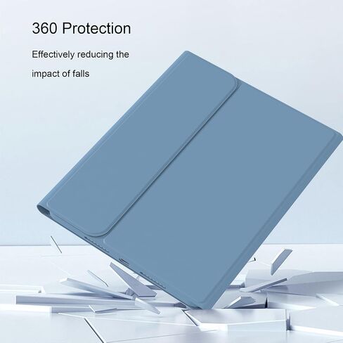 حالة لوحة المفاتيح لـ iPad Air 13 Inch (2024 M2) ، Pro 12.9 6th Gen 2022 [لوحة مفاتيح لاسلكية قابلة للفصل المغناطيسية] Flip Stand Case مع حامل قلم رصاص لـ iPad Pro 12.9 5th/4th 2021/2020 ، Blue in Kuwait