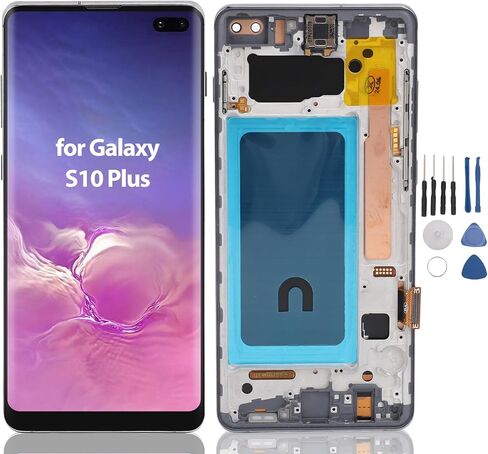 لـ S10 Plus ، استبدال مجموعة أرقام S10+ OLED LCD لـ S10 Plus G975F G975U G975W G975A ، 6.4 بوصة (أسود) in Saudi Arabia