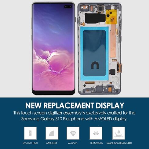 لـ S10 Plus ، استبدال مجموعة أرقام S10+ OLED LCD لـ S10 Plus G975F G975U G975W G975A ، 6.4 بوصة (أسود) in Saudi Arabia