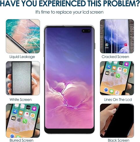 لـ S10 Plus ، استبدال مجموعة أرقام S10+ OLED LCD لـ S10 Plus G975F G975U G975W G975A ، 6.4 بوصة (أسود) in Saudi Arabia