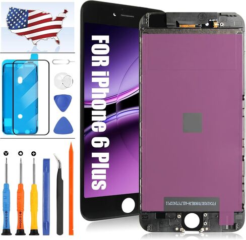 A-MIND for iPhone 6 Plus Screen Replacement, LCD Screen for iPhone 6 Plus A1522 A1524 5.5" LCD Display Touch Digitizer Panel Full Assembly Kits with Tools (White) in Saudi Arabia