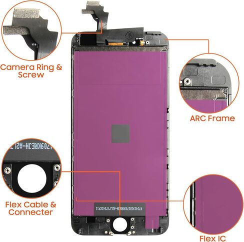 A-MIND for iPhone 6 Plus Screen Replacement, LCD Screen for iPhone 6 Plus A1522 A1524 5.5" LCD Display Touch Digitizer Panel Full Assembly Kits with Tools (White) in Saudi Arabia
