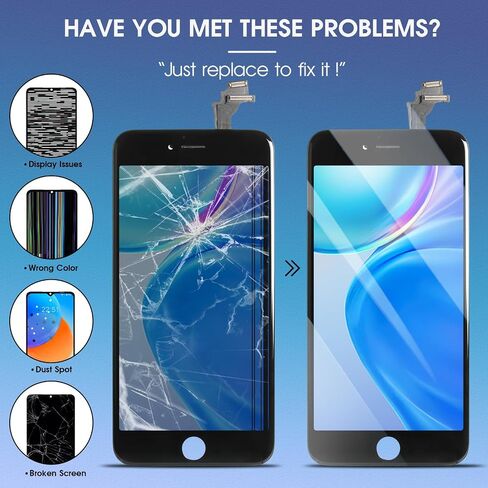 A-MIND for iPhone 6 Plus Screen Replacement, LCD Screen for iPhone 6 Plus A1522 A1524 5.5" LCD Display Touch Digitizer Panel Full Assembly Kits with Tools (White) in Saudi Arabia