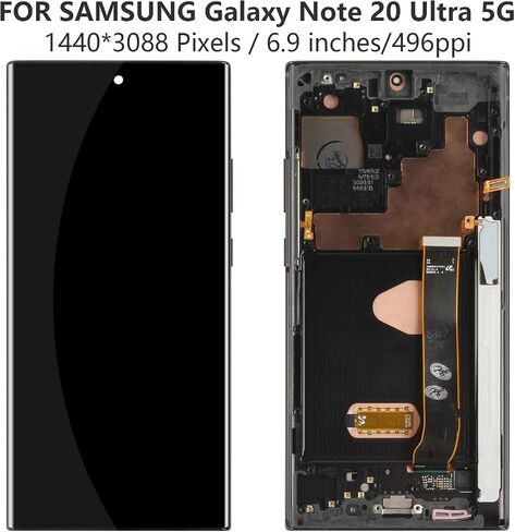 OLED for Samsung Galaxy Note 20 Ultra 5G Screen Replacement Kit for Samsung Galaxy Note 20 Ultra 4G SM-N985 SM-N986 LCD Screen Display Touch Digitizer Assembly Repair Parts Kit (Black with Frame) in Saudi Arabia