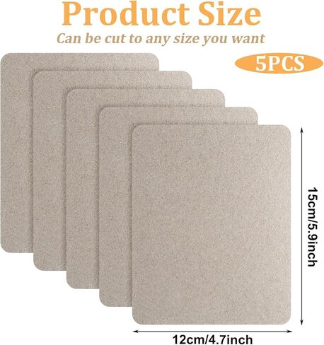 Giantree 5 Microwave Waveguide Covers, Universal Mica Sheet Microwaves Oven Accessories, Insulation for Home Office Kitchen Ultra-Thick Microwaves Oven Parts Microwave Cover Cutable Mica Board in Saudi Arabia