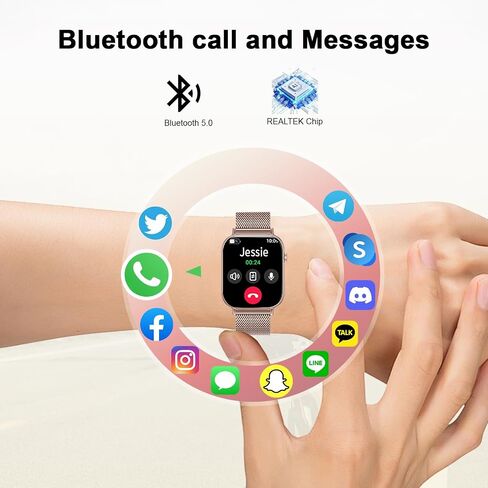 Watch Smart Watch for Women Men ، 2025 1.83 "HD Smartwatches (الإجابة/إجراء مكالمة) ، IP68 Tracker Activity Activity Tracker ، مراقبة النوم ، عداد الخطى ، ساعة اللياقة البدنية لنظام Android iOS (Rose Gold) in Kuwait