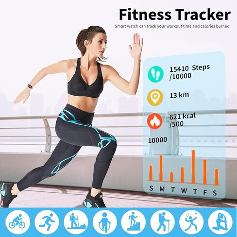 Watch Smart Watch for Women Men ، 2025 1.83 "HD Smartwatches (الإجابة/إجراء مكالمة) ، IP68 Tracker Activity Activity Tracker ، مراقبة النوم ، عداد الخطى ، ساعة اللياقة البدنية لنظام Android iOS (Rose Gold) in Kuwait