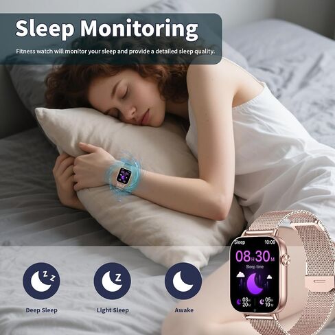 Watch Smart Watch for Women Men ، 2025 1.83 "HD Smartwatches (الإجابة/إجراء مكالمة) ، IP68 Tracker Activity Activity Tracker ، مراقبة النوم ، عداد الخطى ، ساعة اللياقة البدنية لنظام Android iOS (Rose Gold) in Kuwait