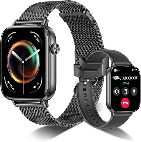 Watch Smart Watch for Women Men ، 2025 1.83 "HD Smartwatches (الإجابة/إجراء مكالمة) ، IP68 Tracker Activity Activity Tracker ، مراقبة النوم ، عداد الخطى ، ساعة اللياقة البدنية لنظام Android iOS (Rose Gold) in Kuwait