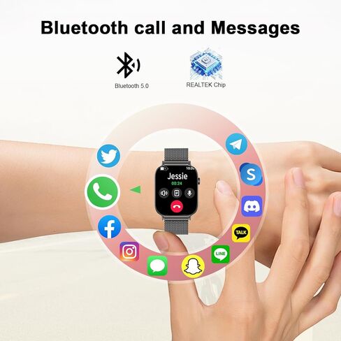 Watch Smart Watch for Women Men ، 2025 1.83 "HD Smartwatches (الإجابة/إجراء مكالمة) ، IP68 Tracker Activity Activity Tracker ، مراقبة النوم ، عداد الخطى ، ساعة اللياقة البدنية لنظام Android iOS (Rose Gold) in Kuwait