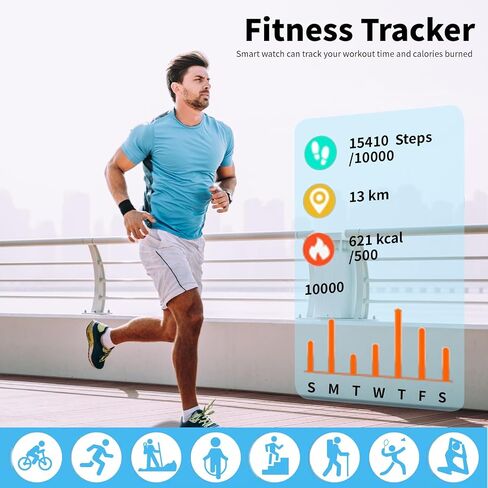 Watch Smart Watch for Women Men ، 2025 1.83 "HD Smartwatches (الإجابة/إجراء مكالمة) ، IP68 Tracker Activity Activity Tracker ، مراقبة النوم ، عداد الخطى ، ساعة اللياقة البدنية لنظام Android iOS (Rose Gold) in Kuwait