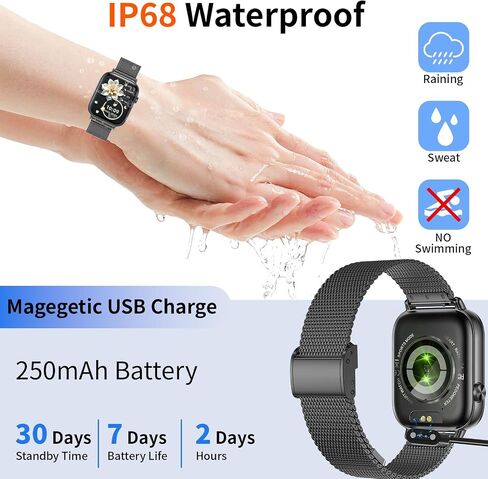 Watch Smart Watch for Women Men ، 2025 1.83 "HD Smartwatches (الإجابة/إجراء مكالمة) ، IP68 Tracker Activity Activity Tracker ، مراقبة النوم ، عداد الخطى ، ساعة اللياقة البدنية لنظام Android iOS (Rose Gold) in Kuwait