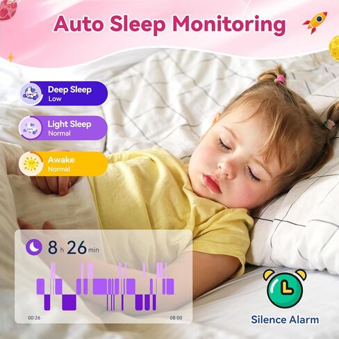 ساعة ذكية للفتيات الفتيات مع النوم | الصحة | تعقب النشاط ، والألعاب ، المنبه ، IP68 Waterproof Kids Fitness Watch مع عداد الخطى ، حساب عائلي ، هدايا الألعاب للأطفال الذين تتراوح أعمارهم بين 4-16 (روز/رمال وردية) in Kuwait