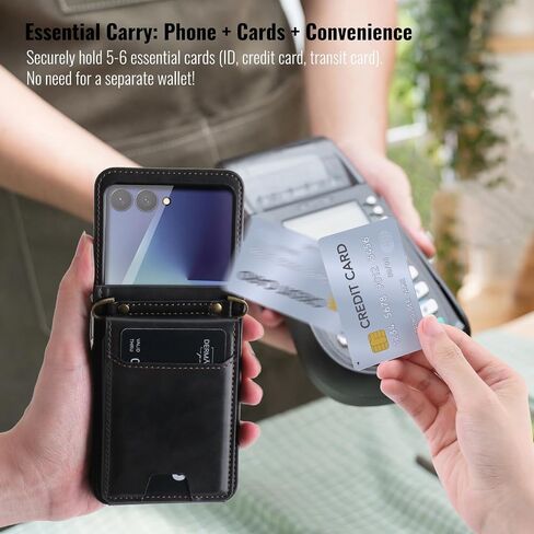 ASAPDOS for Samsung Galaxy Z Flip 7 PU Leather Wallet Phone Case with Card Slots (Holds 5-7 Cards), Anti-Drop Protection, Wrist & Shoulder Strap Blue in Kuwait