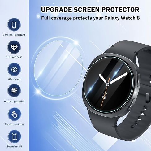 3 حزمة متوافقة مع Samsung Galaxy Watch 8 Glass Classic Screen Protector Glass مع إطار تركيب المحاذاة التلقائية ، فيلم Clear 9H Filged لـ Galaxy Watch 8 مع عالي الحساسية ومضادة للقرع in Kuwait