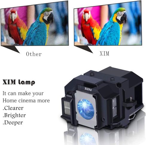 XIM ELPLP67 مصباح استبدال متوافق مع EPSON W12 S12 EX5210 EX7210 EX3210 EX3212 VS210 VS220 X12 707 710HD 750HD EB-S01 EB-S110 EB-C20X EB-C45W EB-C05S EB-C26SH in Kuwait