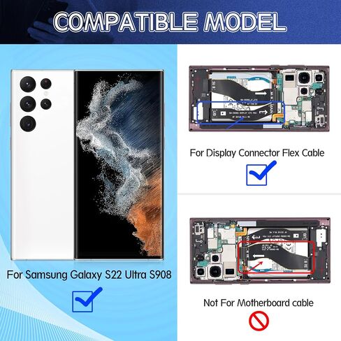 بالنسبة إلى Samsung Galaxy S22 Ultra LCD شاشة شاشة مرنة لـ Samsung S22 Ultra 5G S908U MONERBOARD MAINBOARD CONNECTO in Saudi Arabia