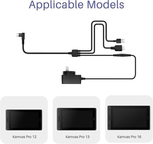3-in-1 Cable for KAMVAS Pro 12/13/16 Graphics Drawing Monitor with HDMI, AC and USB Cables for Tablet Kamvas in Saudi Arabia