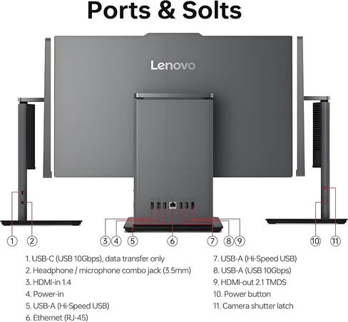 Lenovo ThinkCentre Home & Business All-in-one Computer, 23.8" FHD IPS Display, Intel Core i5-13420H Processor, 64GB DDR5 RAM, 1TB PCIe SSD, Wi-Fi 6, Webcam, USB-C, HDMI in&Out, Windows 11 Pro in Saudi Arabia