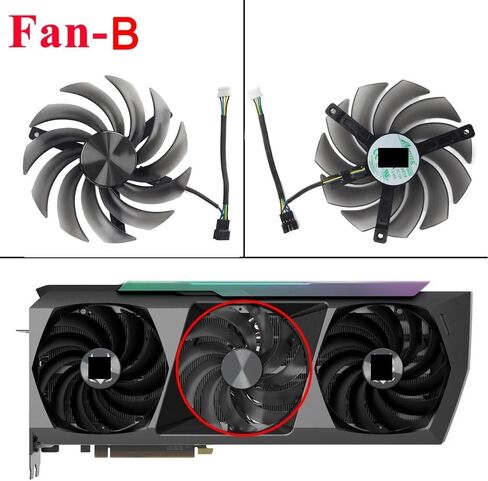 مروحة بطاقة الفيديو متوافقة مع RTX 3090 AMP Extreme Holo 100mm GAA8S2U RTX3090 GRASTS CARD CARD SAN FAN (FAN - B) in Kuwait