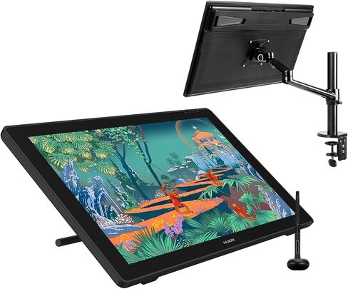 HUION Kamvas 24 QHD Drawing Tablet with Screen, 2.5K Graphics Art Tablet, 23.8inch Drawing Monitor with HUION Single Monitor Arm, Work with Mac, Windows, Linux, Android in Saudi Arabia