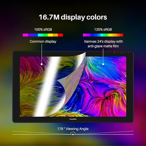 HUION Kamvas 24 QHD Drawing Tablet with Screen, 2.5K Graphics Art Tablet, 23.8inch Drawing Monitor with HUION Single Monitor Arm, Work with Mac, Windows, Linux, Android in Saudi Arabia