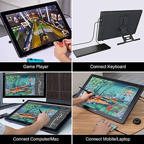Huion Kamvas 24 QHD Drawing Tablet مع الشاشة ، قرص فني 2.5K ، مراقبة الرسم 23.8 بوصة مع فنان رفض النخيل ، العمل مع Mac و Windows و Linux و Android in Saudi Arabia