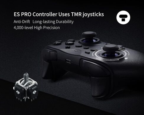 GuliKit ES PRO Wireless Controller for PC, Switch 2, Switch & Android, 3.25ms Ultra-Low Latency, Patented 4000-level TMR Anti-Drift Joysticks, 30-Hour Battery, Wake-Up Support - Black in Saudi Arabia