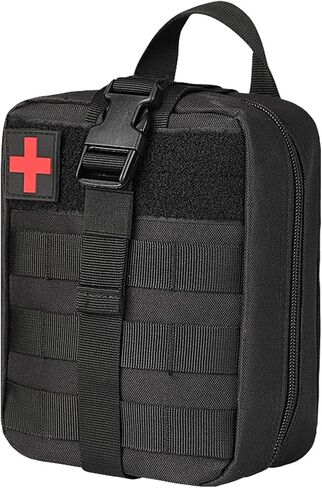 BAOCH MEDAL MOLLE MOLLE التكتيكي التكتيكي - 1000D NYLON BACSS First Aide ، فائدة حقيبة EMT ذات السعة الكبيرة ، والرئة العسكرية الثقيلة RIP -Away IFAK للأنشطة المنزلية والخارجية in Kuwait