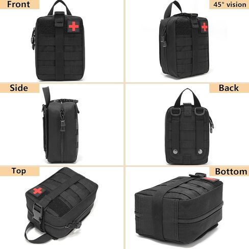 BAOCH MEDAL MOLLE MOLLE التكتيكي التكتيكي - 1000D NYLON BACSS First Aide ، فائدة حقيبة EMT ذات السعة الكبيرة ، والرئة العسكرية الثقيلة RIP -Away IFAK للأنشطة المنزلية والخارجية in Kuwait