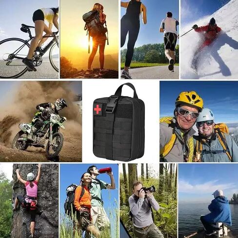 BAOCH MEDAL MOLLE MOLLE التكتيكي التكتيكي - 1000D NYLON BACSS First Aide ، فائدة حقيبة EMT ذات السعة الكبيرة ، والرئة العسكرية الثقيلة RIP -Away IFAK للأنشطة المنزلية والخارجية in Kuwait