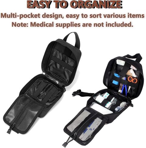 BAOCH MEDAL MOLLE MOLLE التكتيكي التكتيكي - 1000D NYLON BACSS First Aide ، فائدة حقيبة EMT ذات السعة الكبيرة ، والرئة العسكرية الثقيلة RIP -Away IFAK للأنشطة المنزلية والخارجية in Kuwait