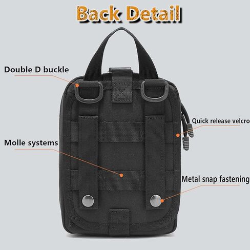 BAOCH MEDAL MOLLE MOLLE التكتيكي التكتيكي - 1000D NYLON BACSS First Aide ، فائدة حقيبة EMT ذات السعة الكبيرة ، والرئة العسكرية الثقيلة RIP -Away IFAK للأنشطة المنزلية والخارجية in Kuwait